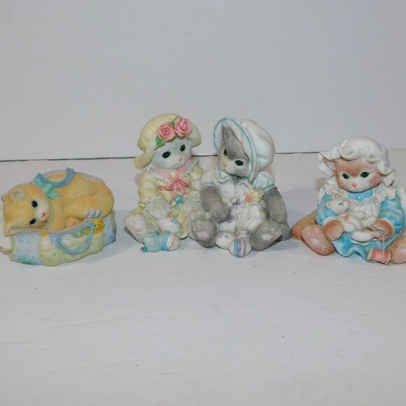 Set 3 VTG 90s Calico Kittens Pricilla Hillman Enesco Cat Figurines - Picture 1 of 11